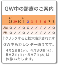 GW���̐f�Â̂��m�点